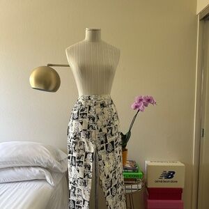 Reformation Newsprint High Rise Straight Long Jeans